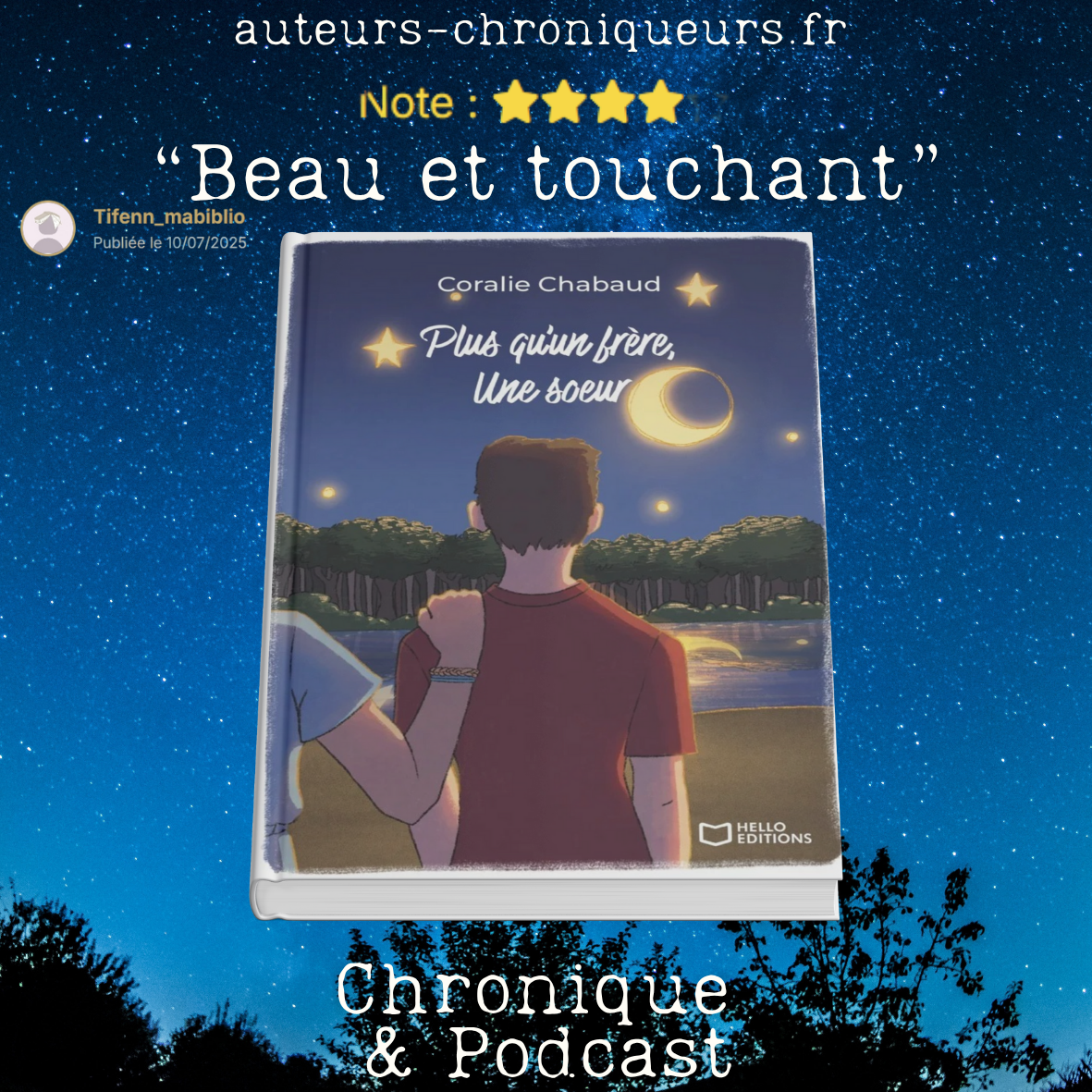 Couverture de Plus qu'un frère, une sœur - Coralie Chabaud